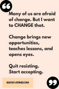 Quit being afraid