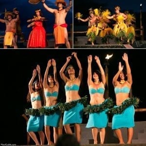 Hula dancing at the Marriott luau